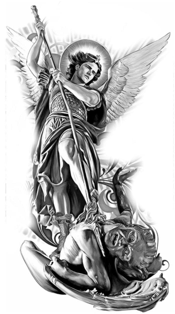 archangel tattoo design Bulan 1 Pin by Sherwin Naluz on sherwin  Angel tattoo designs, Warrior