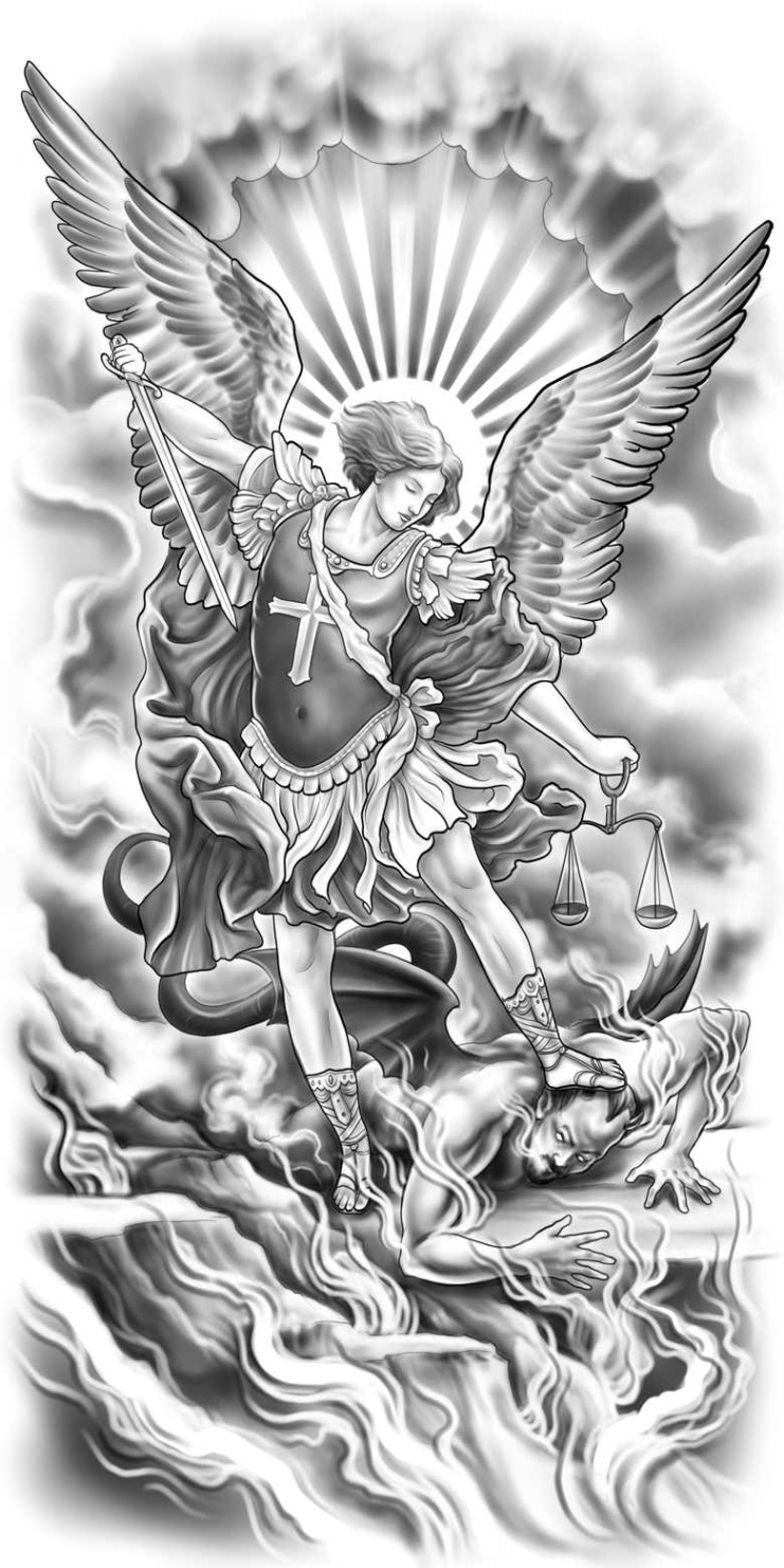 archangel tattoo design Bulan 1 Saint Michael the Archangel Tattoo Design  Freelancer