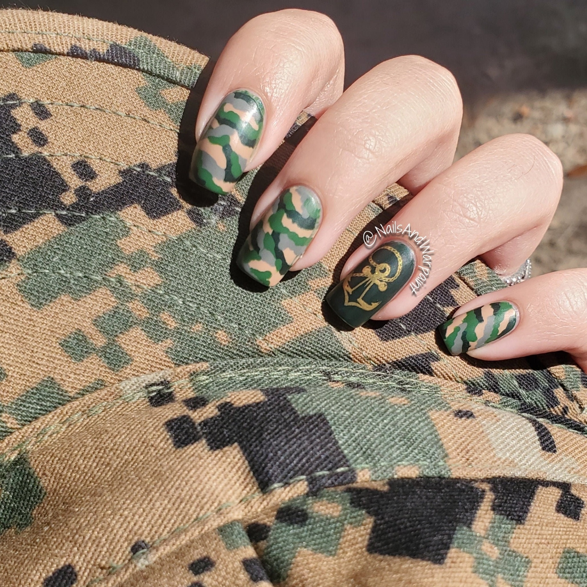 army nail designs Bulan 4 Camo Army / Marine Matte Custom Press on Nails - Etsy